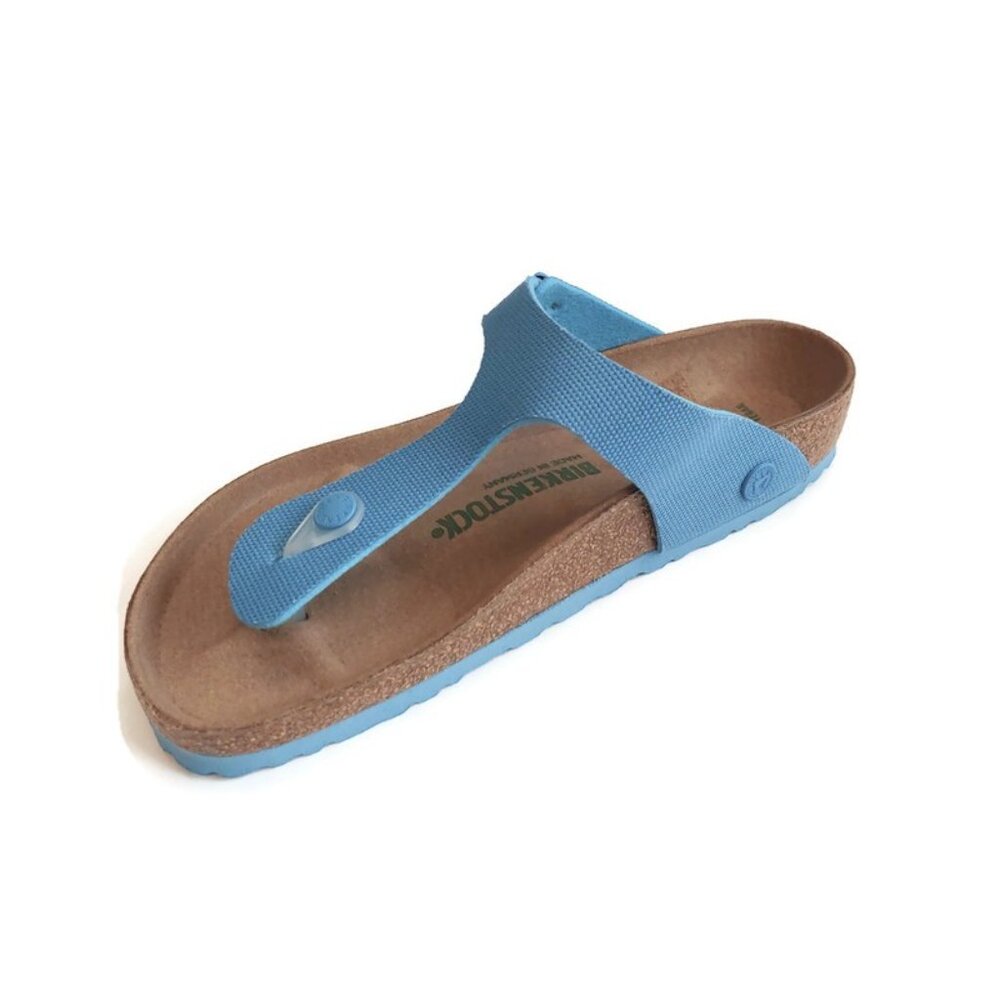 Birkenstock Womens Size 8 Gizeh Canvas Vegan Sandals EU 39 Sky Blue Regular Fit - Picture 4 of 11